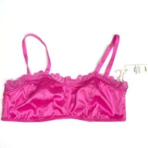New Aerie Hot Pink Silky Lace Bralette